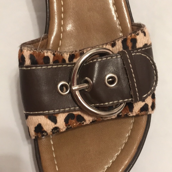 Franco Sarto Leopard Print Wedge Slides Sandals Women’s Size 9 - Picture 5 of 9